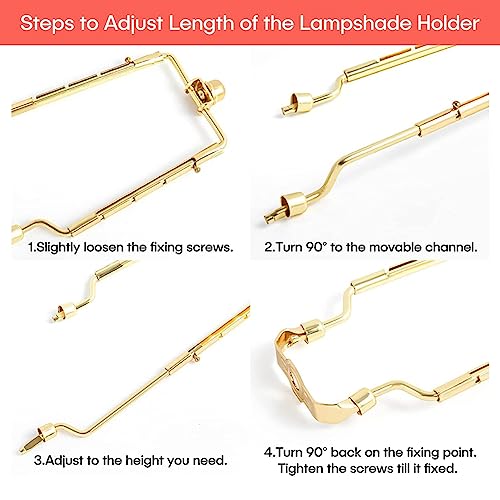 Support abat-jour réglable 7 pouces kit harpe en or robuste - 7