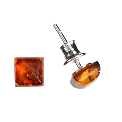 Pendientes cuadrados de ámbar y plata de ley 925/000 rodiada de Artisana Cover