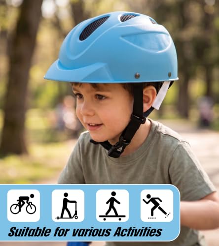 Image of OXYGEN Kids Bicycle Helmet for Age 3-8 Years | Lightweight Safety Helmet with Adjustable Strap & Air Vents | Size 24x17x10 cm | Ideal for Cycling, Skating, Scooter - Boys & Girls (Sky Blue)
