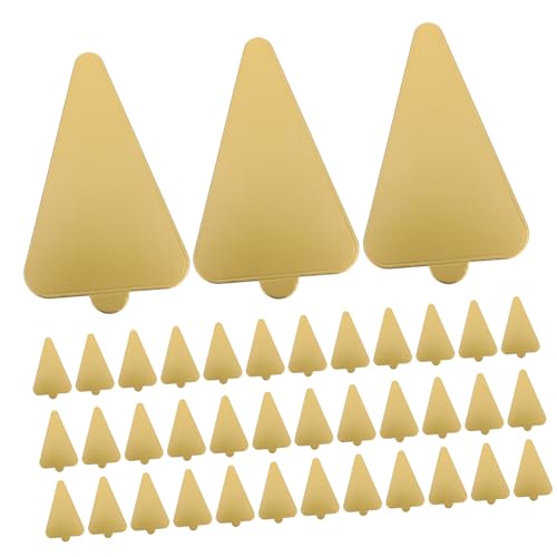 FELTECHELECTR Elegant Triangle Cake Bases 50pcs Disposable Cake Boards Mousse Pads Paper Trays for Special Occasions