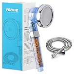 VEHHE Shower Head High Pressure, Power Filter Ionic Shower Head with Beads, 3 Shower Modes Water Saving Bathing for Adults Children Pets Home and Gym Use (Blue)