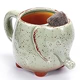 Elephant Tea Mug with Tea Bag Holder,Elephant Tea Cup