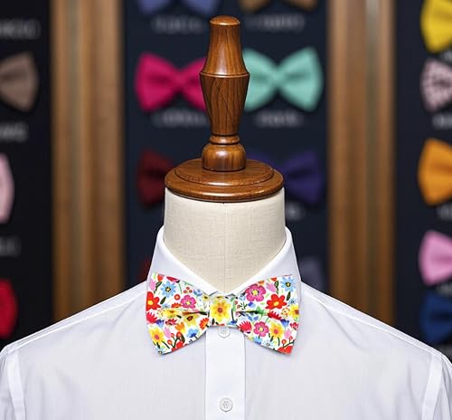 Image of Colorful Fun Pattern Pre-Tied Bow Tie Mens Floral Space Adjustable Bowtie
