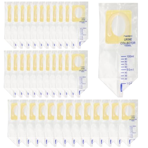 GOEDCH 36 bolsas de orina para bebés: 100 ml bolsas de recogida de orina para bebés, bolsa de orina portátil para viajes niños, bolsa de orina para niños, bolsa de orina estéril ratiomed para niños