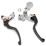 Material: Aluminium Motorradhebel kurz Bremspumpe Geberzylinder Motorrad Hebel Lenker hydraulische Kupplung 22mm gepasst for Honda Fit for Yamaha Fit for Kawasaki Fit for Suzuki Kupplungshebel (Color : F)