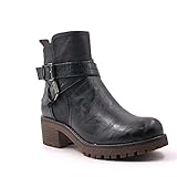 bottines serpent mango  Angkorly - Chaussures Mode Bottines Bottes Petits Talons Casual Effet Vieilli Femme Cuir grainé Boucle Effet Peau de Serpent Python Talon Bloc 6 CM - Noir 41 - F5980 T 39