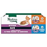 Nutro Perfect Portions Kitten Wet Cat Food Pate Chicken Recipe and Whitefish and Salmon Recipe, 2.6 oz Twin-Pack Trays, 12 Count, 24 Servings (Pack of 1)