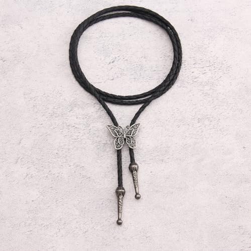 Image of GelConnie Native American Bolo Tie Rodeo Cowboy Leather Necktie Western Necklace Costume Accessories for Men,Women