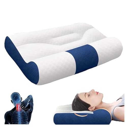HINNVCL Cuscino in piuma d'oca per migliorare il sonno, supporto cervicale, comodo cuscino d'oca, cuscino per migliorare il sonno, cuscino cervicale di trazione (blu)
