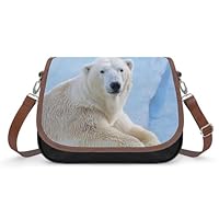 VNJVPWLQW Sac À Bandoulière Femme Ours Polaire Sac De Messager Sac À Main Crossbody Bag Porte-Monnaie 31x22x11cm
