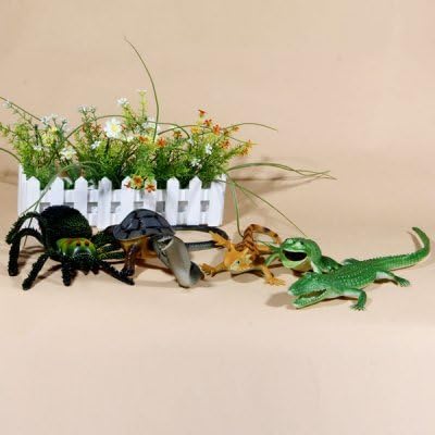 6 Pcs Natural World Lifelike Large Reptile Figure Toy Great Decoration for Home