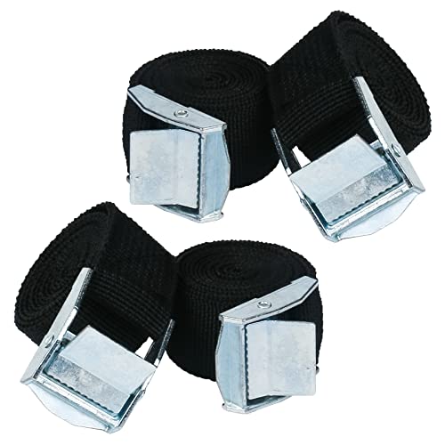 Widisun Strap with Buckle, 4 Pcs (5 M x 2.5 CM) Ratchet Tie Down Straps Fastening Lashing Tensioning Belts Luggage van straps, Cargo for Bicycle Carrier Trailer Car (4BD-5M)