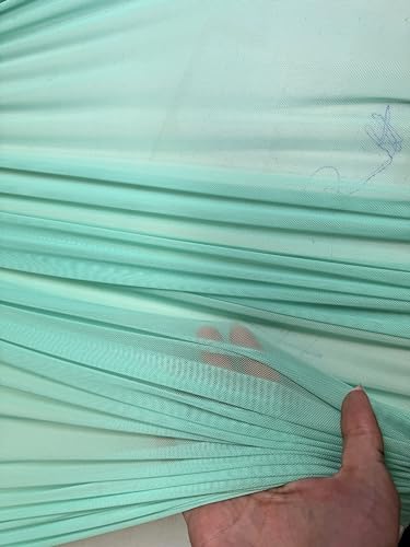 Power Mesh Fabric – 60 inch Width, Lightweight 4-Way Stretch Blend of Synthetic Fibers and Spandex, Perfect for Bra, Control-Topped Pantyhose, and Swimwear Linings (Seafoam)2