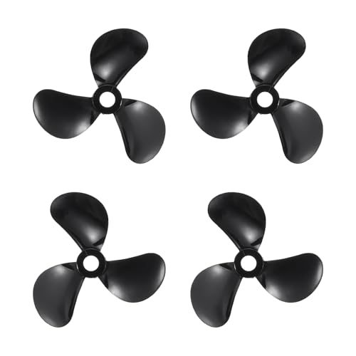 Image of sourcing map 2Set RC Boat Propeller, 3 Blades Propeller 4mm Hole Dia 40mm OD CW Clockwise Rotating Drill Propeller for RC Boat Hobbies, DIY Ship Model, Black