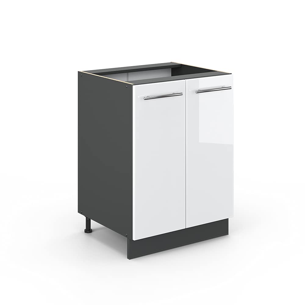 Vicco Kitchen base cabinet Fame-Line, White High Gloss, 60 cm โ image 1