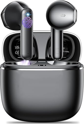 Générique Écouteurs sans Fil,Bluetooth sans Fil,Temps de Lecture de Cycle 30h Casque avec boîtier de Charge et Microphone, stéréo,oreillette Bluetooth sans (Noir) (Noir)