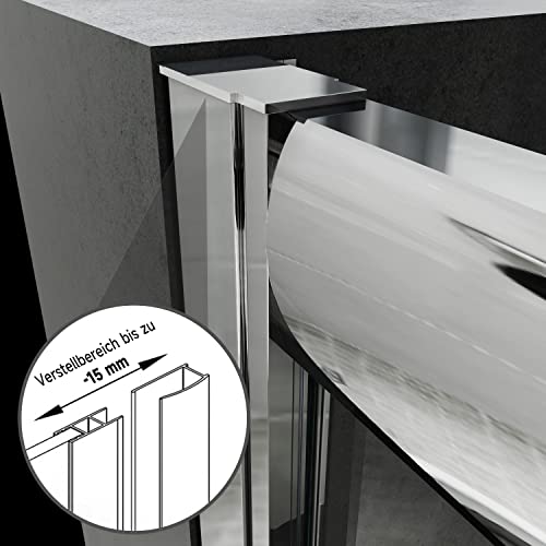 SONNI Viertelkreis Duschkabine Runddusche 90x90 eckeinstieg Duschabtrennung Schiebetür Viertelkreisdusche