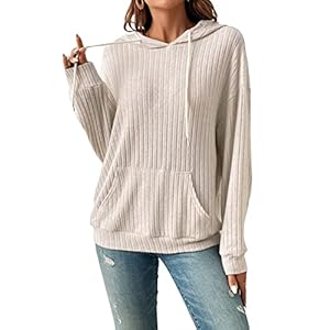 SOLY HUX Women’s Drawstring Long Sleeve Hoodies Pocket Front Casual Sweatshirt Tops