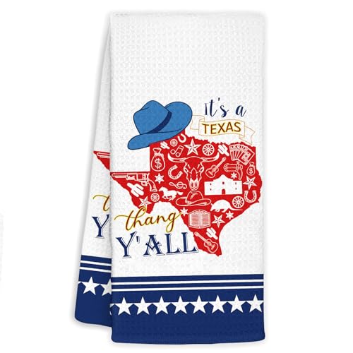 zukmvuh Texas Souvenirs Gifts Kitchen Towels Texas Themed Gifts Decor for Home Kitchen Bathroom Birthday Christmas 17X26 Inch