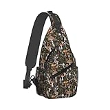 Bolso bandolera para mujeres y hombres, mochila cruzada con correa ajustable, ideal para senderismo, viajes, trabajo, hongos, Multicolor, Talla única