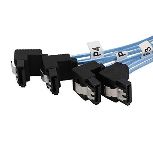 Cable FIYA Mini SAS 36P a 4 SATA 7P 1M Negro y Azul miniatura 2
