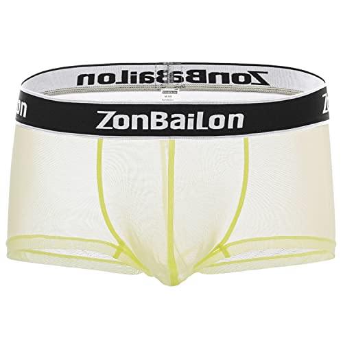 Men's Boxer Underwear See Through Boxer Briefs Sexy Soft Male Low Rise Breathable Trunk Underwears Short Pack