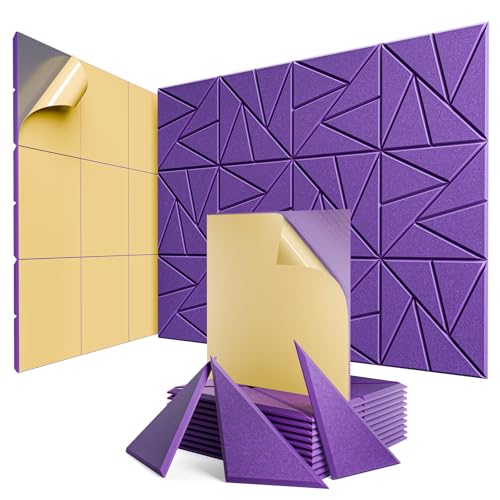 Image of 12 Pack Self-Adhesive Acoustic Panels, Sound Proof Foam Panels for Walls