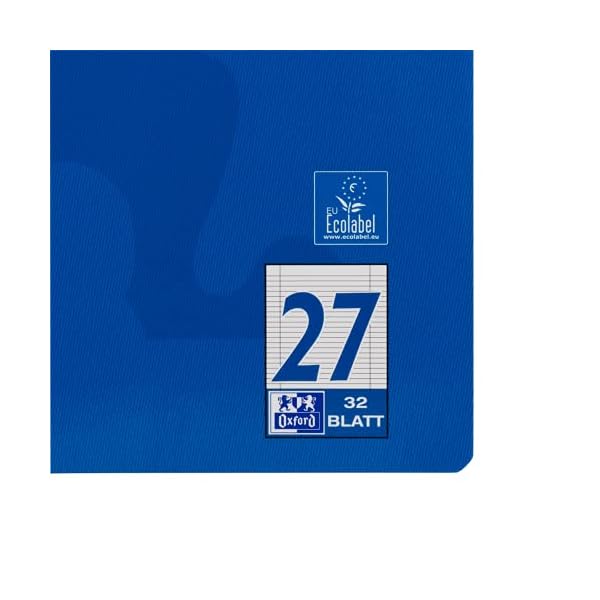 Oxford Schulheft A4, liniert, mit Doppelrand, 32 Blatt, blau, 10 Stück & Touch Collegeblock Duo A4 kariert und liniert… – Bild 5
