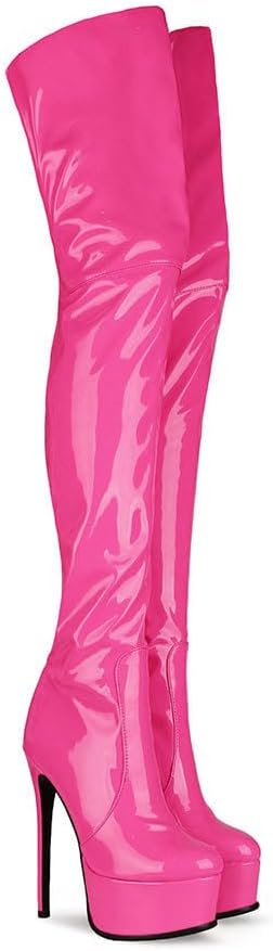 Over the Knee Boots,Women's Thigh High boots Stiletto Heel Zipper Round Toe Boots Unisex Party Boots