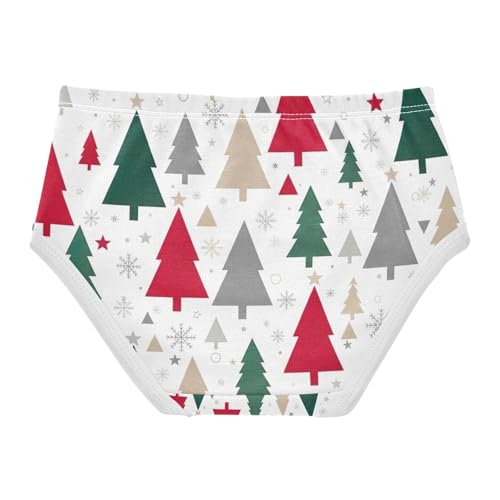 Colorful Christmas Trees Kids Underwear Girls, Toddler Briefs, Cotton Girls Underwear, 2–8 Years2