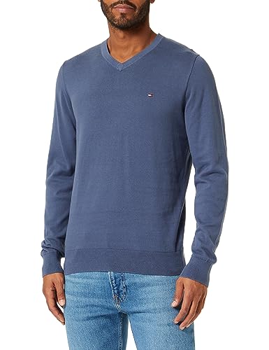 Preisvergleich Produktbild Tommy Hilfiger Herren De Cotton V-ausschnitt Pullover, Faded Indigo, 3XL