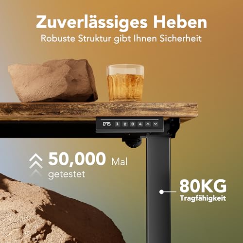 HUANUO höhenverstellbarer Schreibtisch 80x48cm mit 4 Memory-Steuerung – Ansicht 5