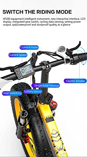 Bezior Electric Bike Xf200 For Adults, Foldable 20" X 4.0 Fat Tire Electric Bicycle, 1000W Motor 48V 15Ah Removable Lithium Battery, 25Mph Electric Mountain Bike, Suspension Fork, 7 Speed Gear #TOP1