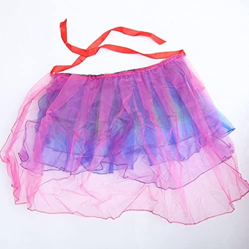 Uonlytech Womens Rainbow Tutu Skirt, Layered Dancing Ruffle Tutu Rainbow Bustle Skirt Mini Skirt Petticoat for Girls Women Dancer, One Size