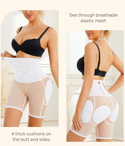 Image of Irisnaya Women Shapewear Control Panties Body Shaper Butt Lifter Padded Hip Enhancer Seamless Underwear Hi- Waist Short