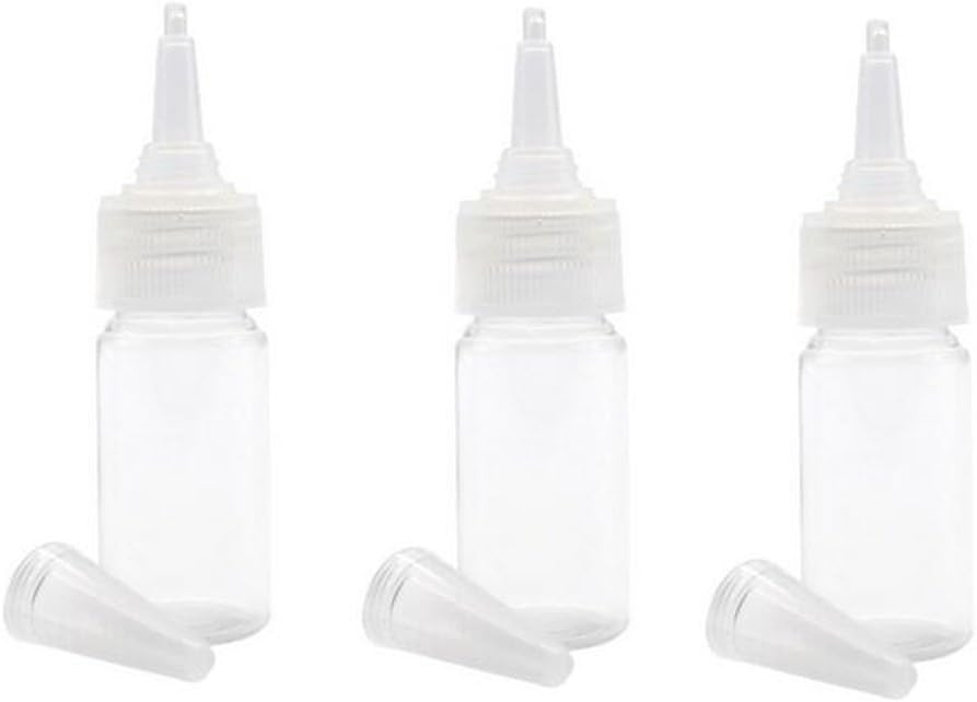 6PCS 10ml/15ml/20ml/30ml/50ml Empty Refillable Clear Plastic Tip Cap bottles Jar Essential Oil Lotion Container Pot Travel Cosmetic Make up Portable Small Bottles (15ml/ 0.5oz)