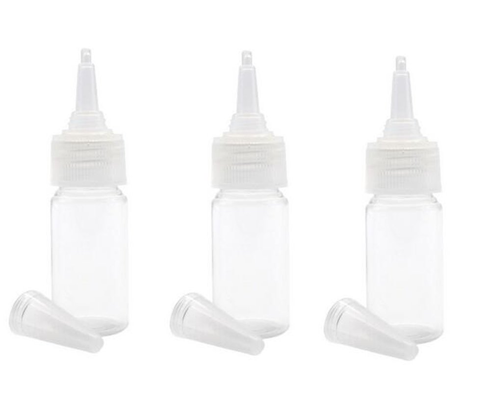 6PCS 10ml/15ml/20ml/30ml/50ml Empty Refillable Clear Plastic Tip Cap bottles Jar Essential Oil Lotion Container Pot Travel Cosmetic Make up Portable Small Bottles (15ml/ 0.5oz)