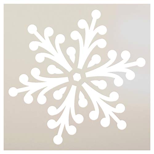 Snowflake Stencil By Studior12 | Jeweled Winter Art | Reusable Mylar Template | Painting, Chalk, Mixed Media | Use For Journaling, Diy Home Decor | Select Size (6" X 6") #TOP15