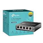 TP-Link TL-SG605E Managed Network Switch, 5-port Ethernet Splitter, Gigabit High-speed Ethernet Switch, Plug & Play, Metal Case, Easy Smart Management, Power Saving, Desktop or Wall Mount