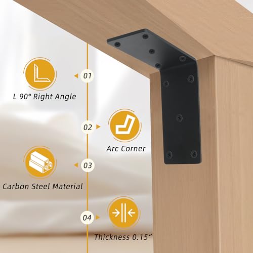 Équerre d'angle 15,2x15,2cm support de support à angle droit en L acier lot de 8