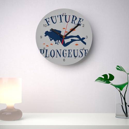Horloge murale future plongeuse sous-marine cadeau idéal loisir