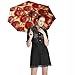Meaudiwes Fashion Windproof Folding Travel Umbrella Unisex Compact Automatic Open Close Pizza