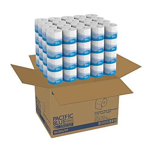 Pacific Blue Select 2-Ply Embossed Toilet Paper (Previously Branded Preference), 18280/01, 550 Sheet Per Roll, 80 Rolls Per Case #TOP2