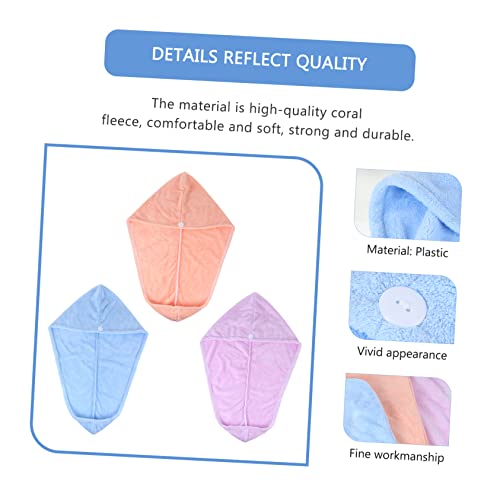 STAHAD Chapéu De Cabelo Seco De Lã Coral 3 Peças Turbante De Cabelo Seco Toalha De Microfibra Para C