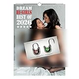 Sexy Bi - Girls DIN A3 Kalender für 2026 Erotik lesbische Paare - Geschenkset Inhalt: 1x Kalender, 1x Weihnachtsanhänger (insgesamt 2 Teile)