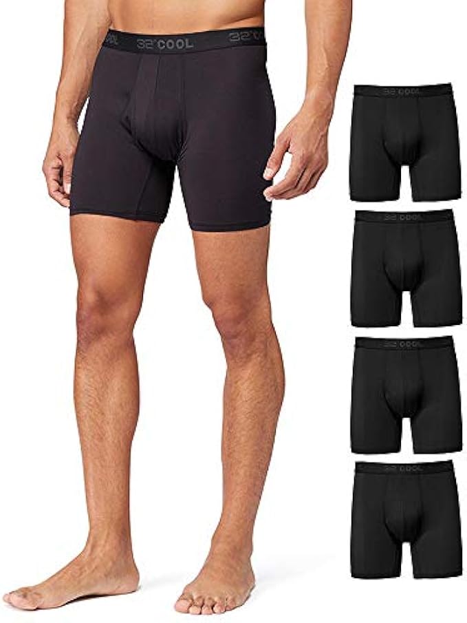 32º DEGREES Mens 4-Pack Active Mesh Quick Dry Performance Boxer Brief