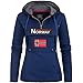 Produktbild Geographical Norway UPCLASSICA Lady - Damen Sweatshirt Hoody Taschen Fleece - Damen Sweatshirt Langarm-Pullover Winter - Hoodie Jacke Tops Sport Kapuzen Hoodies (DUNKELBLAU M)