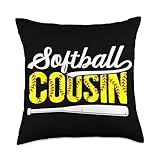 Softball Cousin Proud Cousin Of A Softball Player Cousin Throw Pillow