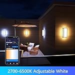 LED Smart Outdoor Wall Lights,14in 22W RGB+2700K-6500K Color Changing Wall Sconce, Waterproof LED Outdoor Porch Lights, APP Control,IP65 Waterproof,for House Porch Yards - Image 3