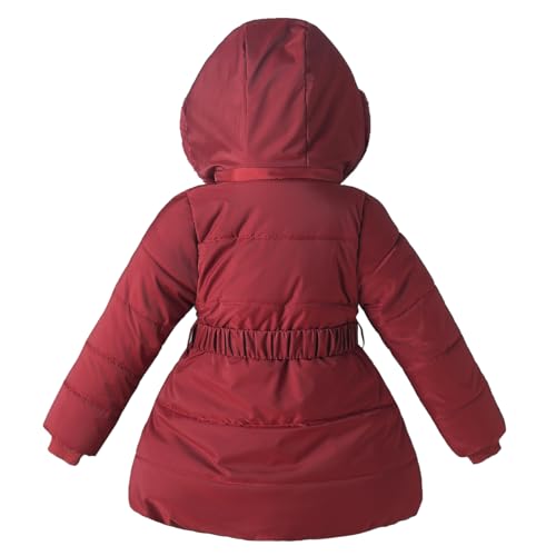 Little Girls Winter Parka Coats Fleece Outwear Hooded Puffer Jacket Snow Clothes2